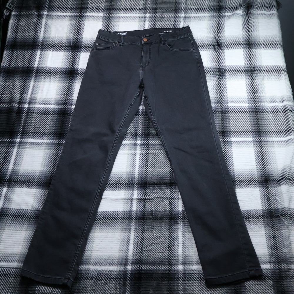 Mugsy Lofties Mens Dark Gray Stretch Jeans 33x34 FLX6KNDG Slim Fit Denim